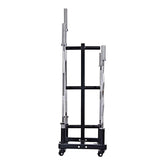 Portable Weight Plate Storage rack with Bar Holder and Wheels